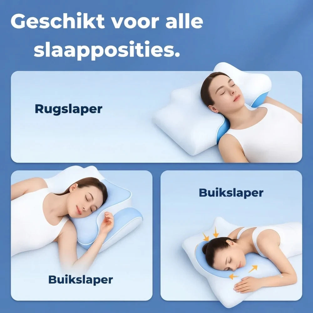 LuxCurve Ergonomisch Kussen – Traagschuim Nekkussen voor Zij-, Rug- en Buikslapers