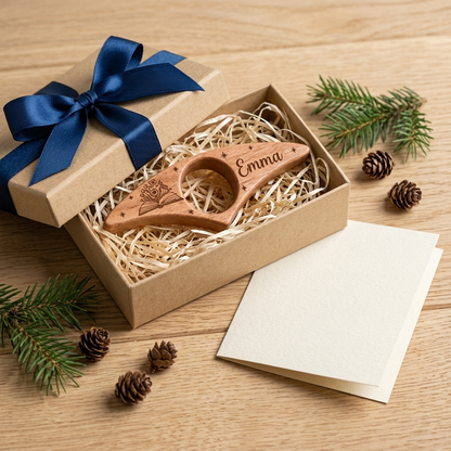 Boekenlegger met naam in cadeauverpakking