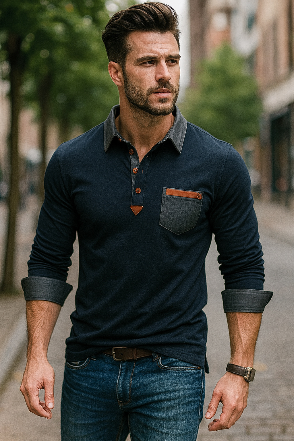 Herentrui met V-hals