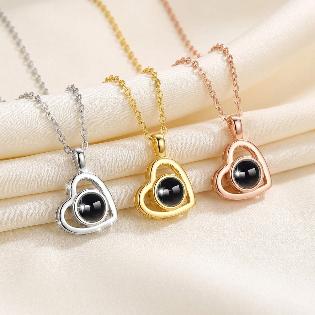 Fotoketting in zilver, goud en rosé goud