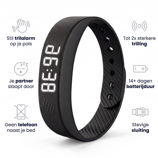 WekPols Pro: stil trilalarm, partner slaapt door, geen telefoon naast je bed, tot 2x sterkere trilling, 14+ dagen batterijduur, stevige sluiting