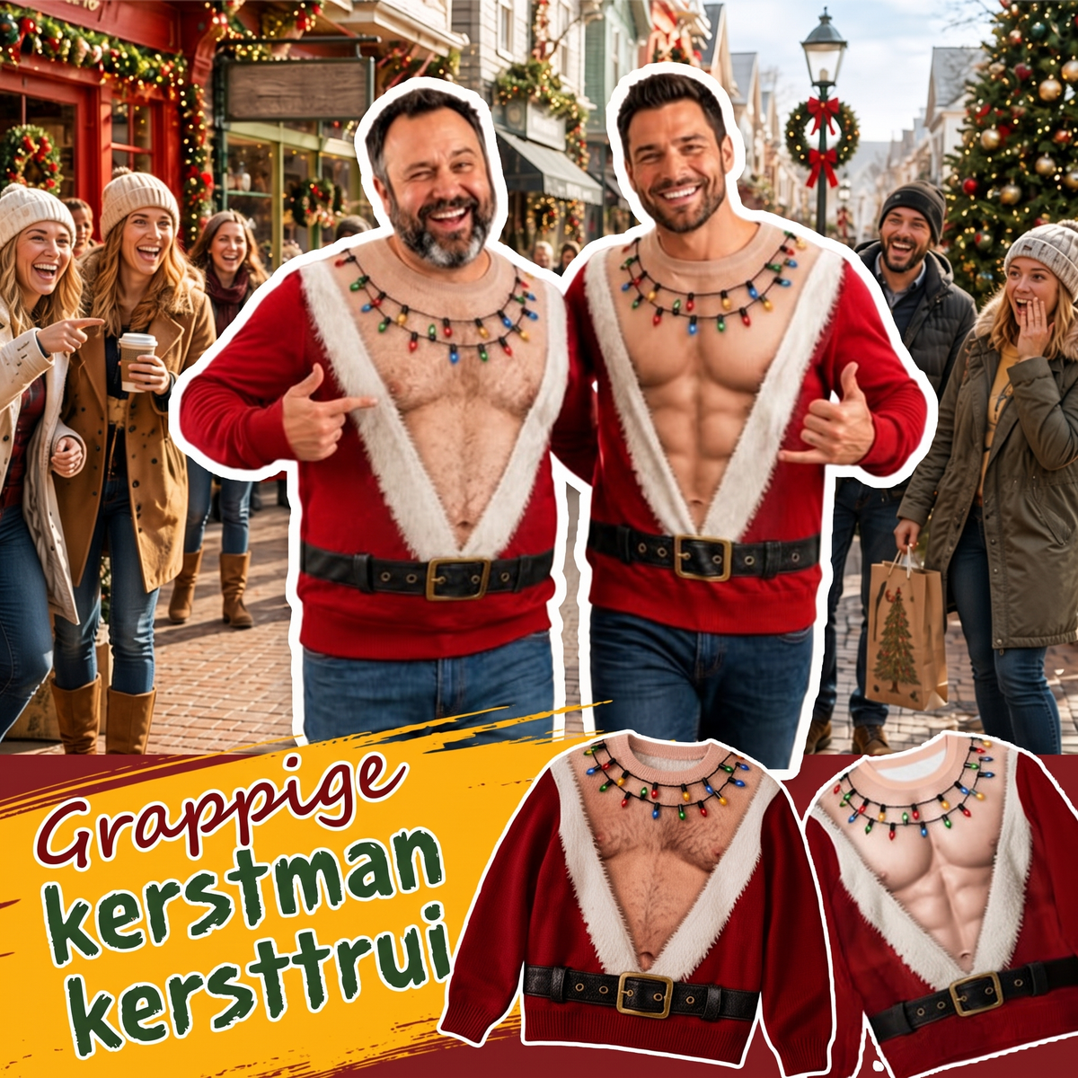 Grappige kerstman kersttrui