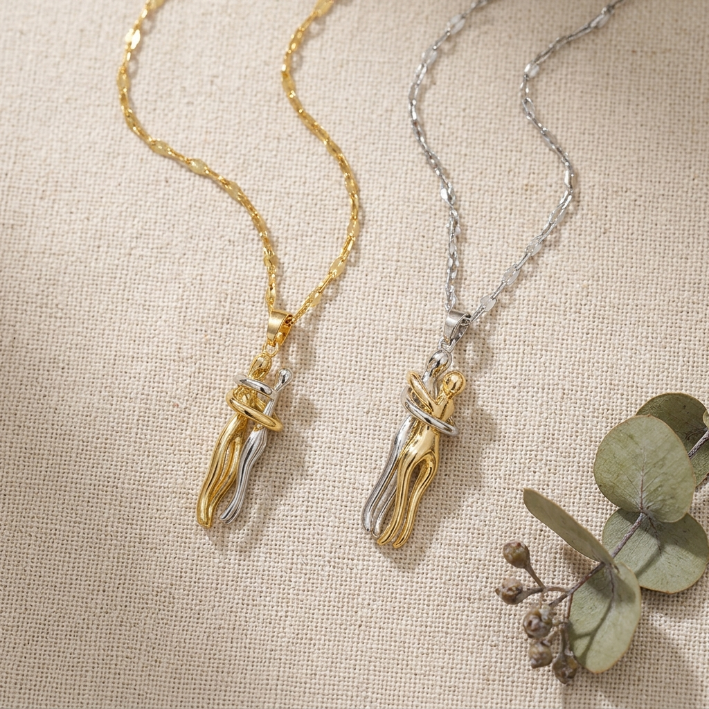 Knuffelketting in goud en zilver