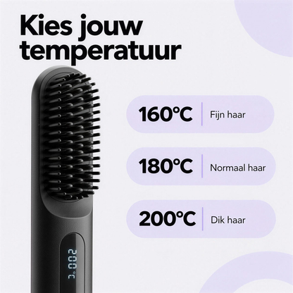 Drie temperaturen: 200, 180 en 160 graden voor verschillende haartypes